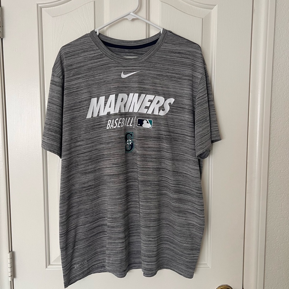 Nike Mariners Gray Striped Performance Tee